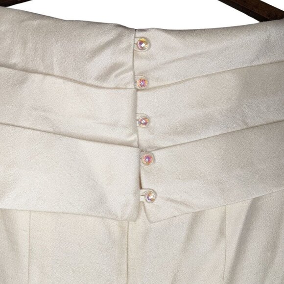 Watters Vintage Wedding Dress Off the Shoulder Timeless Sheath Gown Ivory Size 8 - Picture 2 of 11